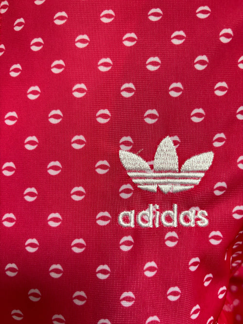 Adidas Originals Lips Print Track Jacket in Hot Pink- Medium