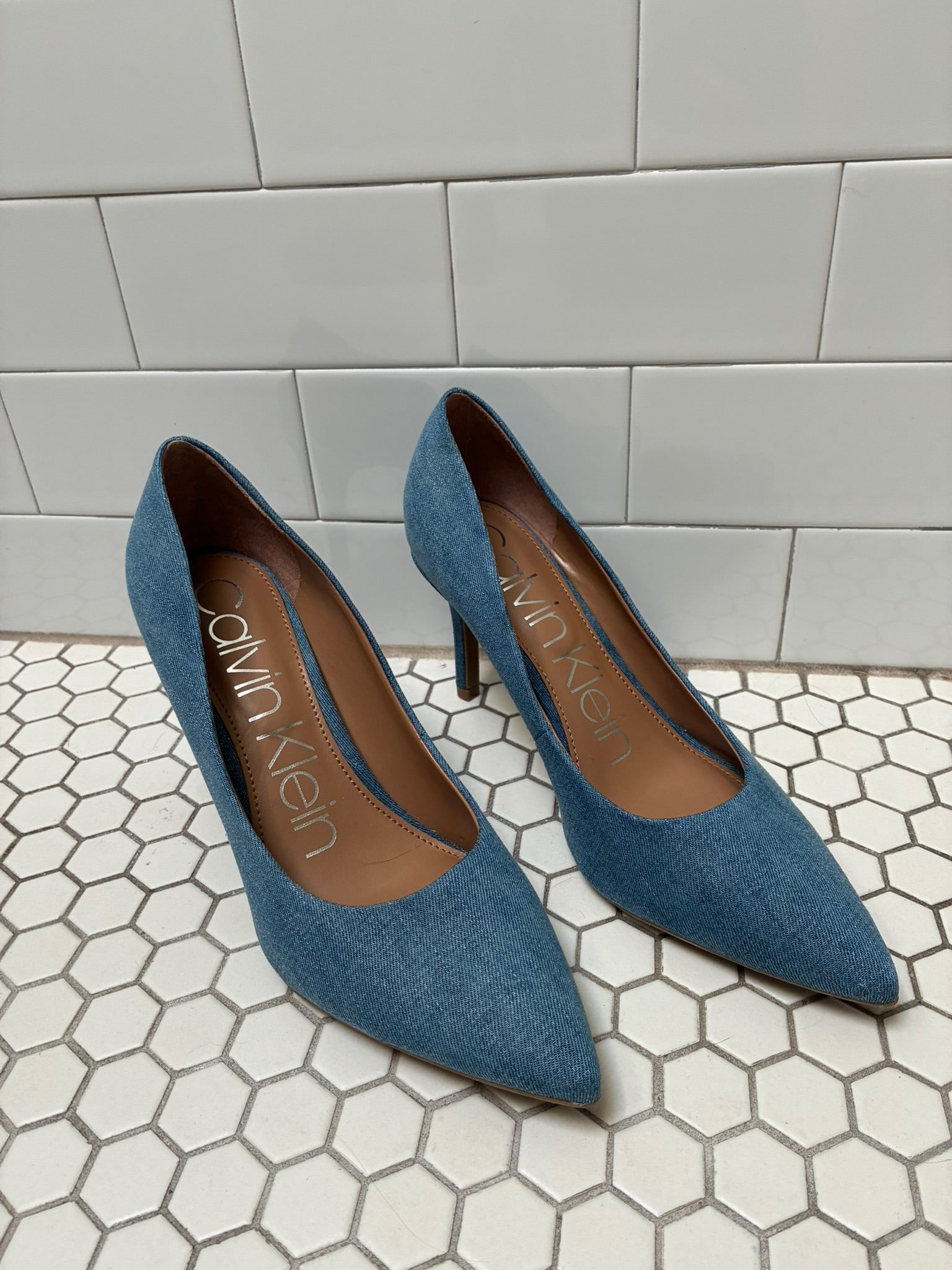 Calvin Klein denim pumps- Never worn