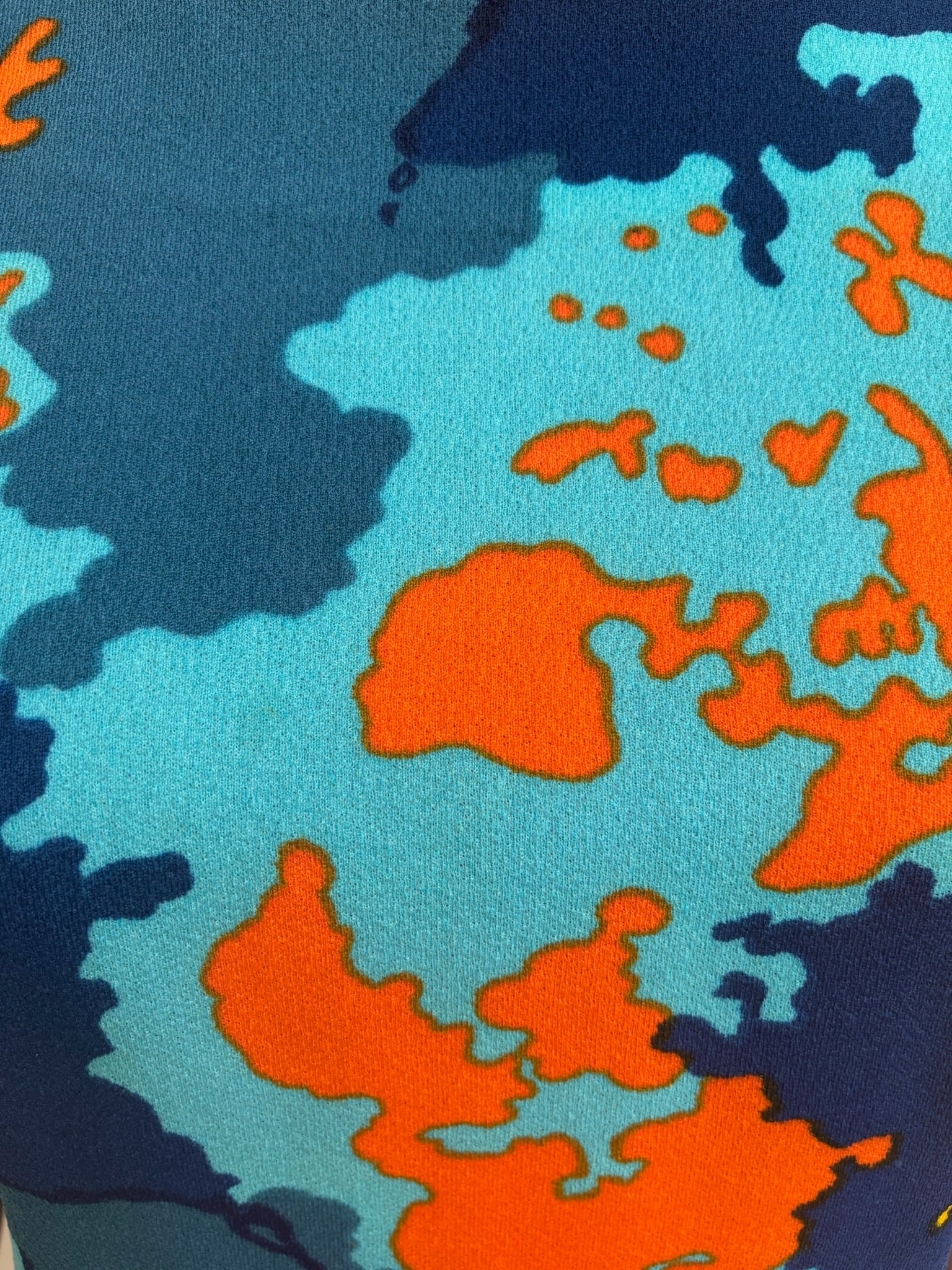 Vintage 1960s Abstract Map Print Shift Dress