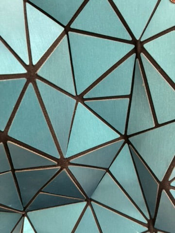 Geometric Faceted Iridescent Teal Tote Bag | Bao Bao Style | Zip Top | Dual Handles