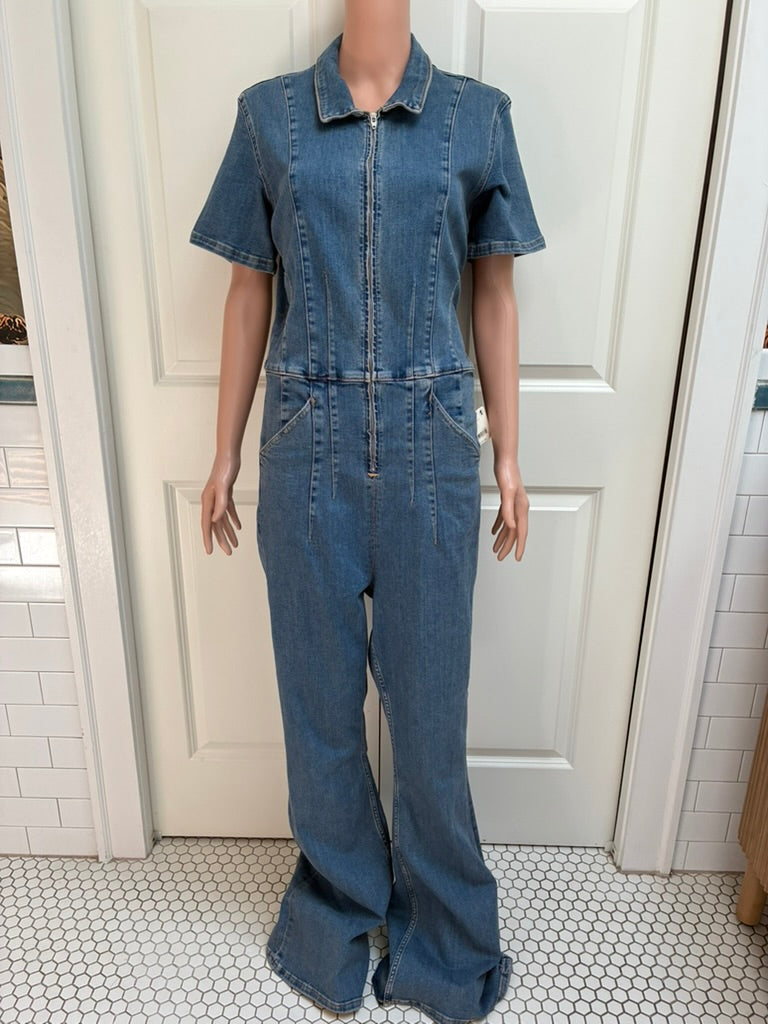 Free People Denim Flare Jumpsuit – New with Tags, Size Large
