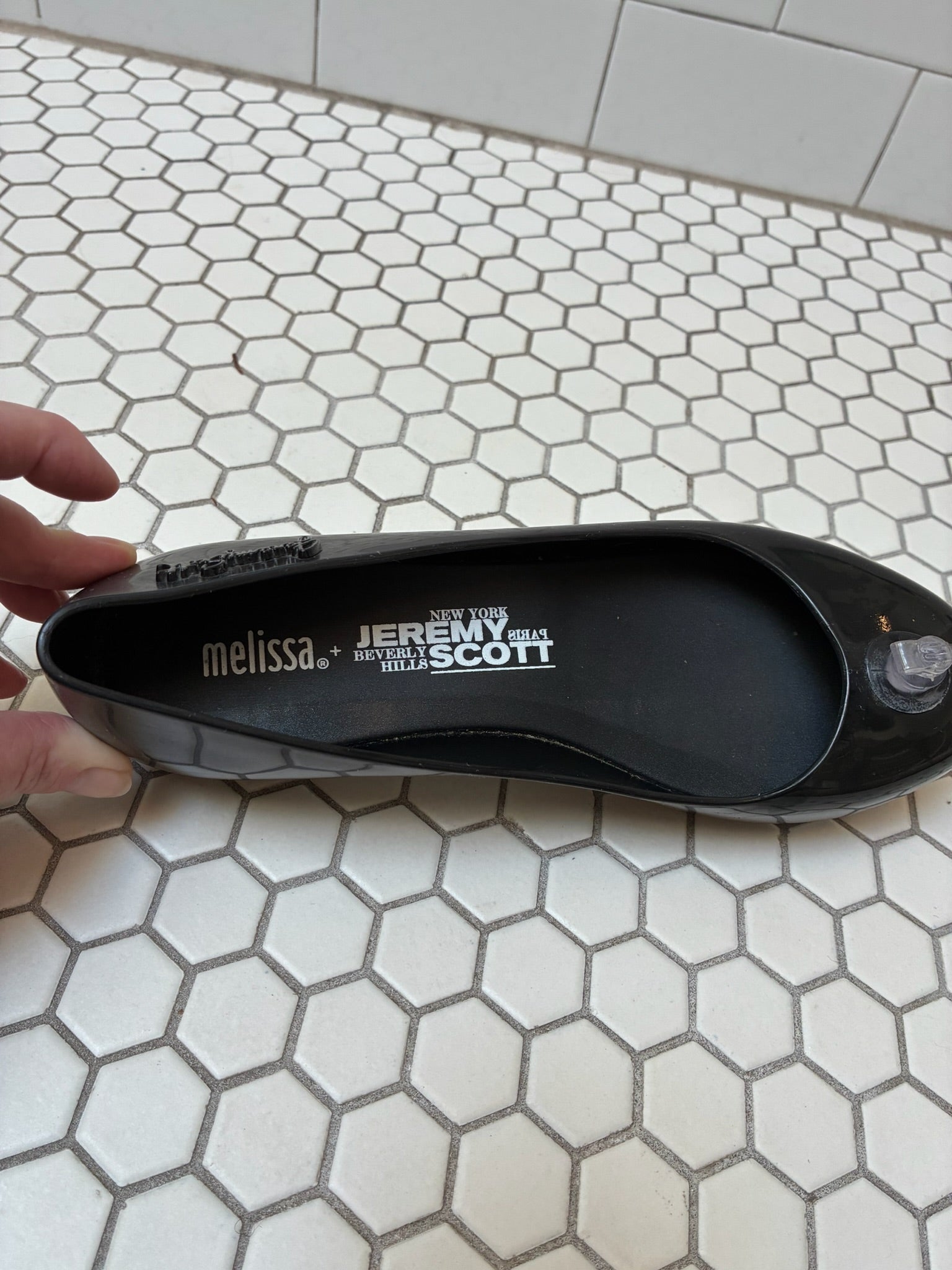 Melissa x Jeremy Scott Black Jelly Flats — Size 8.5
