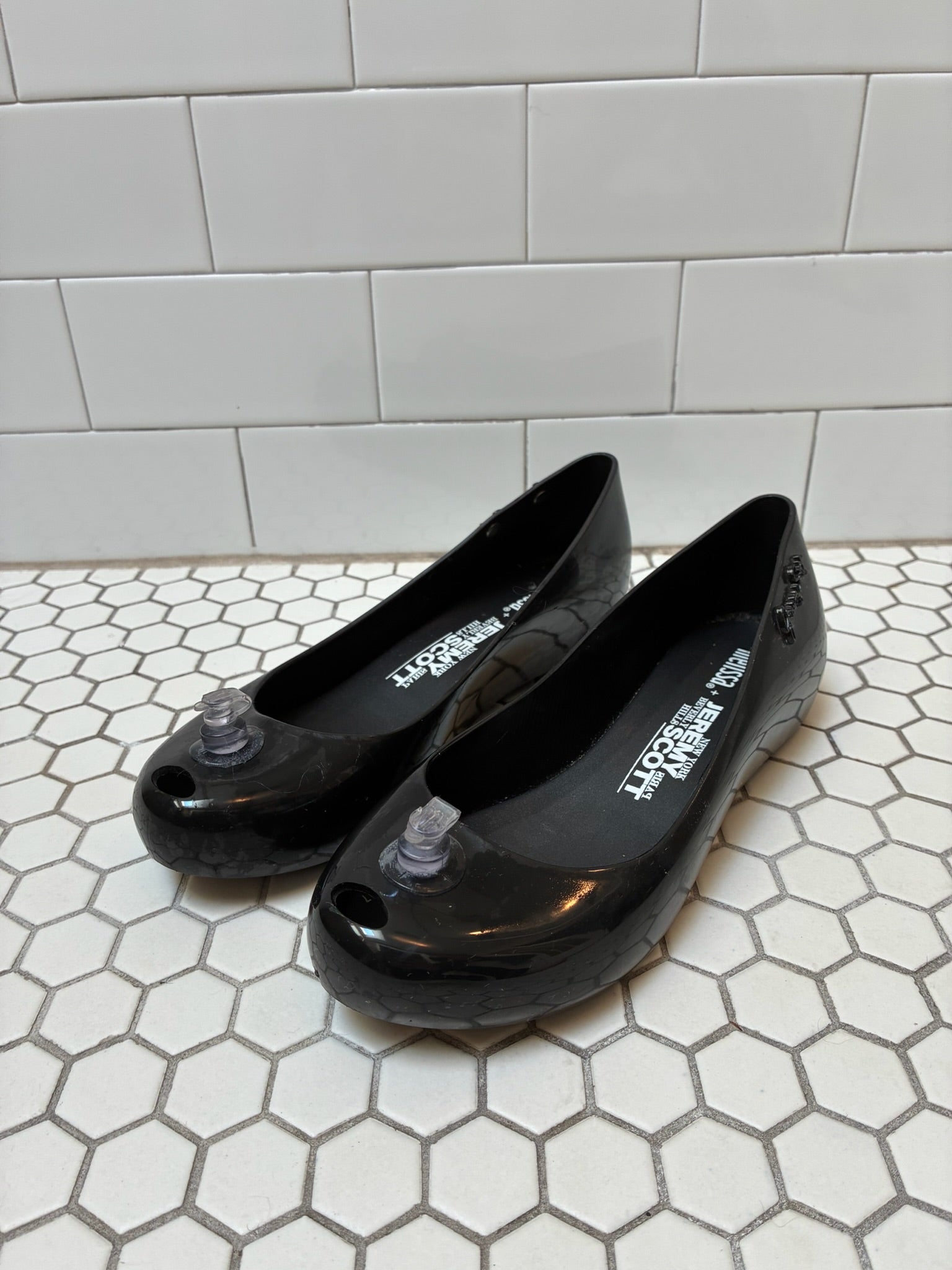 Melissa x Jeremy Scott Black Jelly Flats — Size 8.5