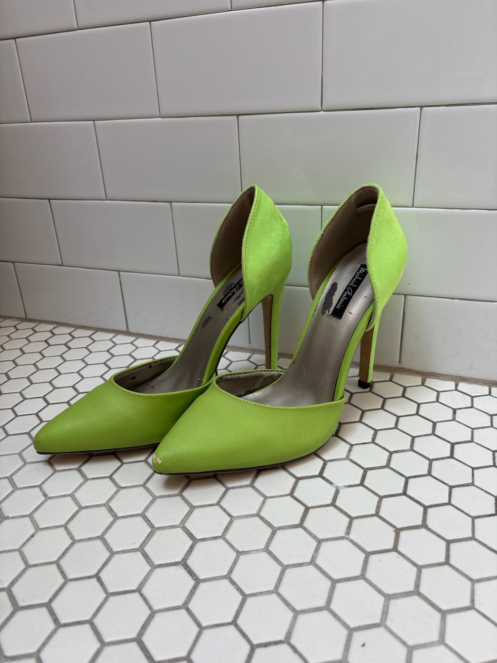 Michael Antonio Neon Lime Green d’Orsay Stiletto Pumps — Size 8.5