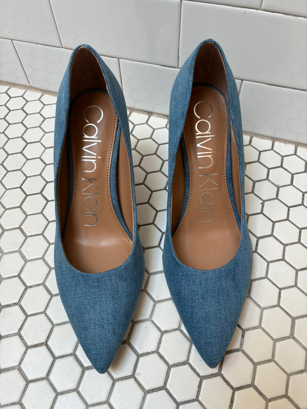 Calvin Klein denim pumps- Never worn