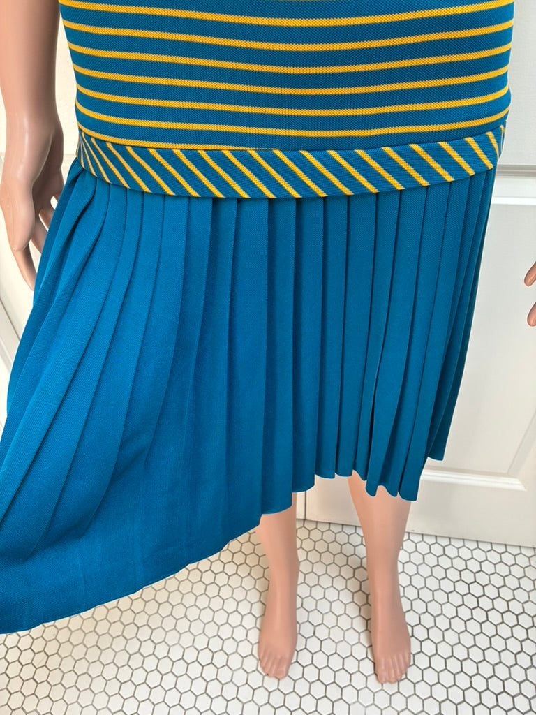 Vintage Drop Waist Striped Knit Dress- Medium