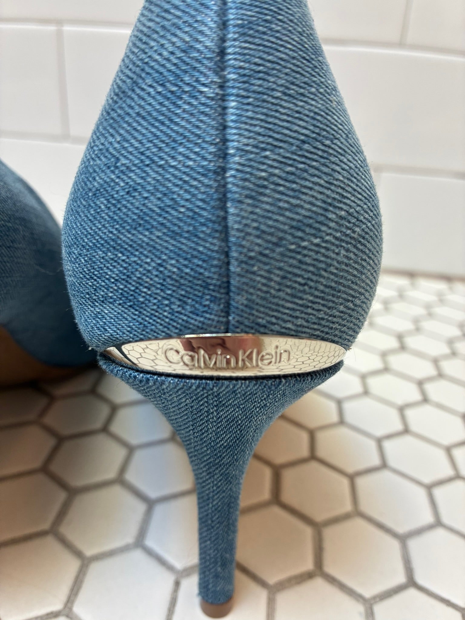 Calvin Klein denim pumps- Never worn