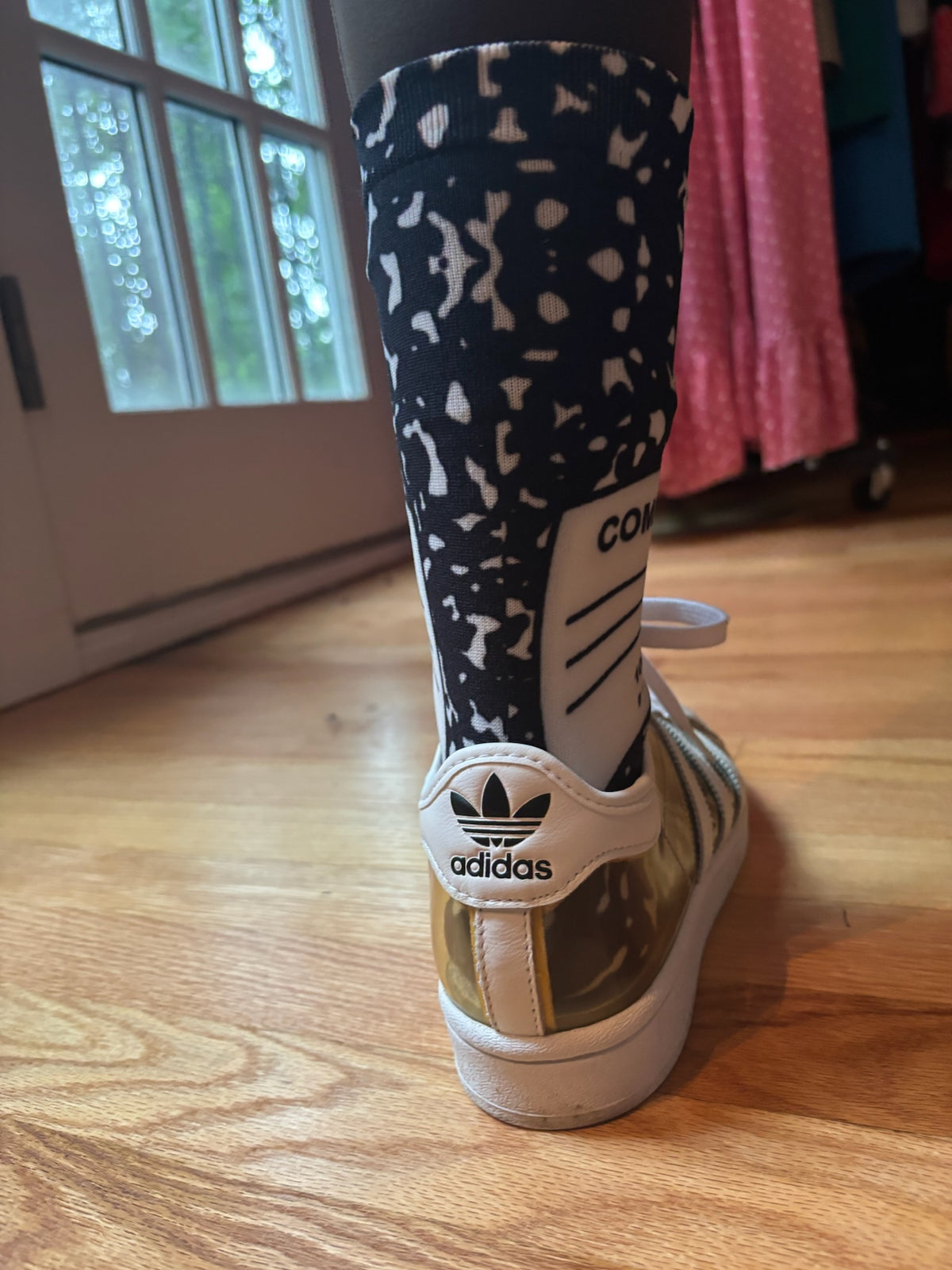 Vintage Adidas Clear Transparent Sneakers | White 3-Stripe Shell Toe | US Women's 9
