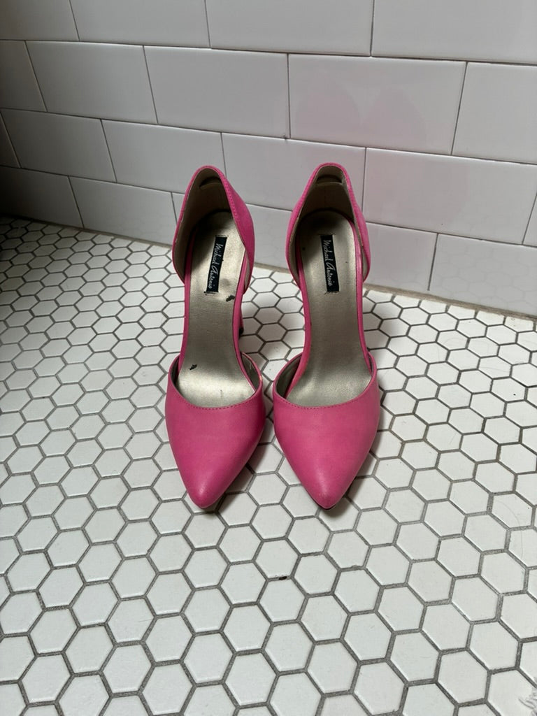 Hot Pink d'Orsay Stiletto Pumps | Pointed Toe | Size 8.5