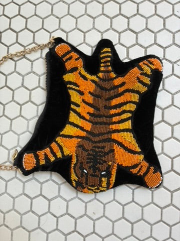 Betsey Johnson Beaded Tiger Crossbody Bag