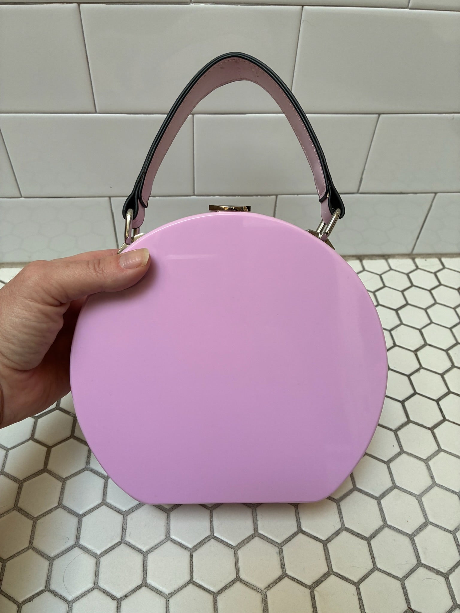 Morgan + Taylor Retro 80s Lavender Circle Hard-Shell Handbag