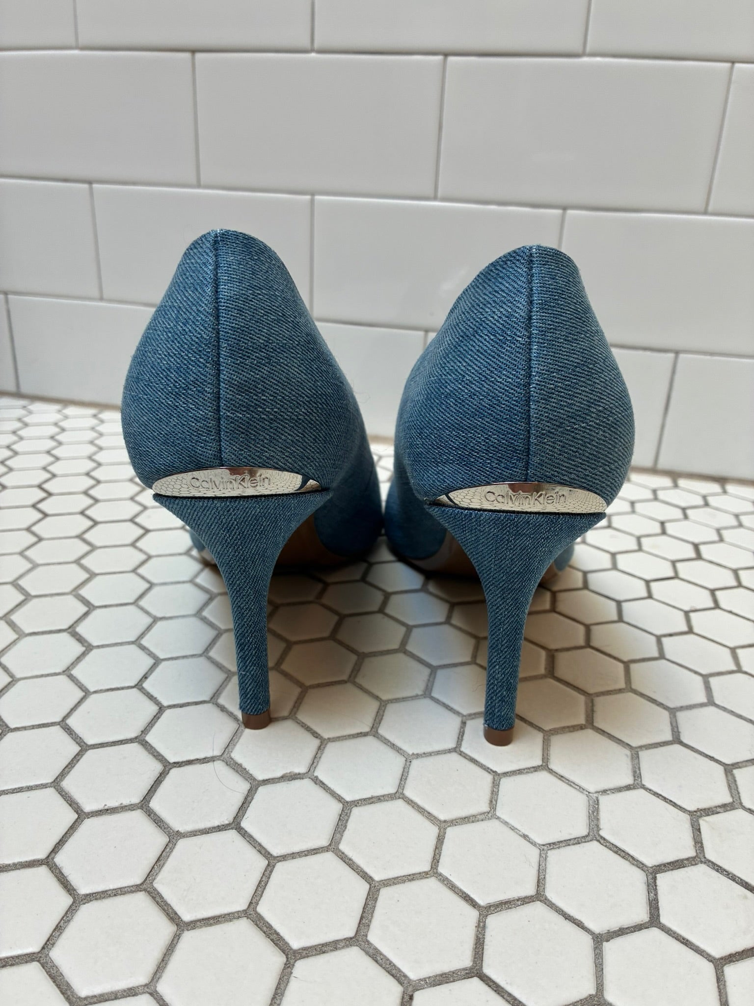 Calvin Klein denim pumps- Never worn