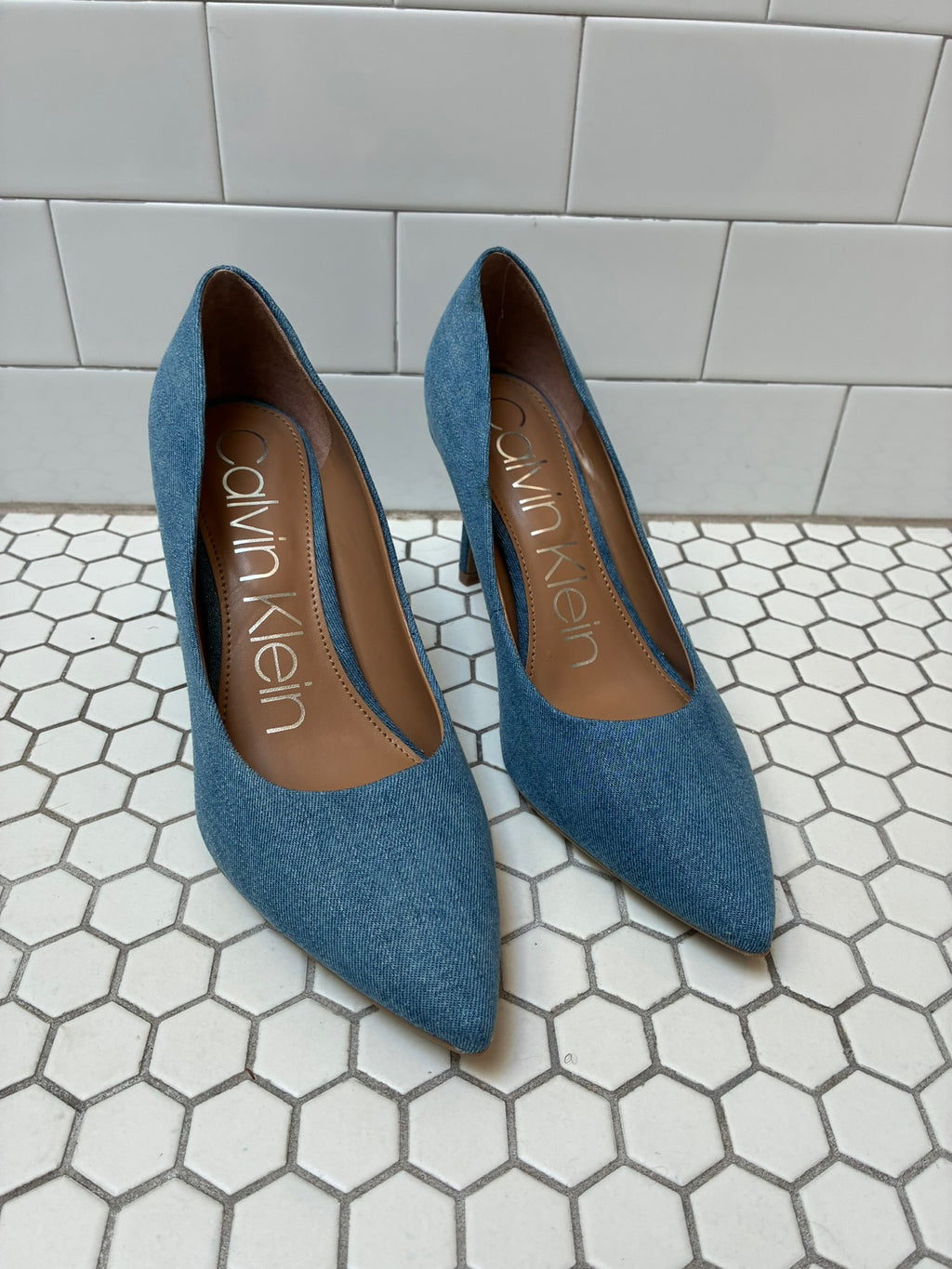 Calvin Klein denim pumps- Never worn