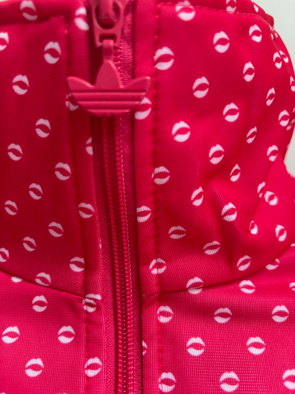 Adidas Originals Lips Print Track Jacket in Hot Pink- Medium