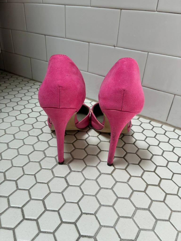 Hot Pink d'Orsay Stiletto Pumps | Pointed Toe | Size 8.5