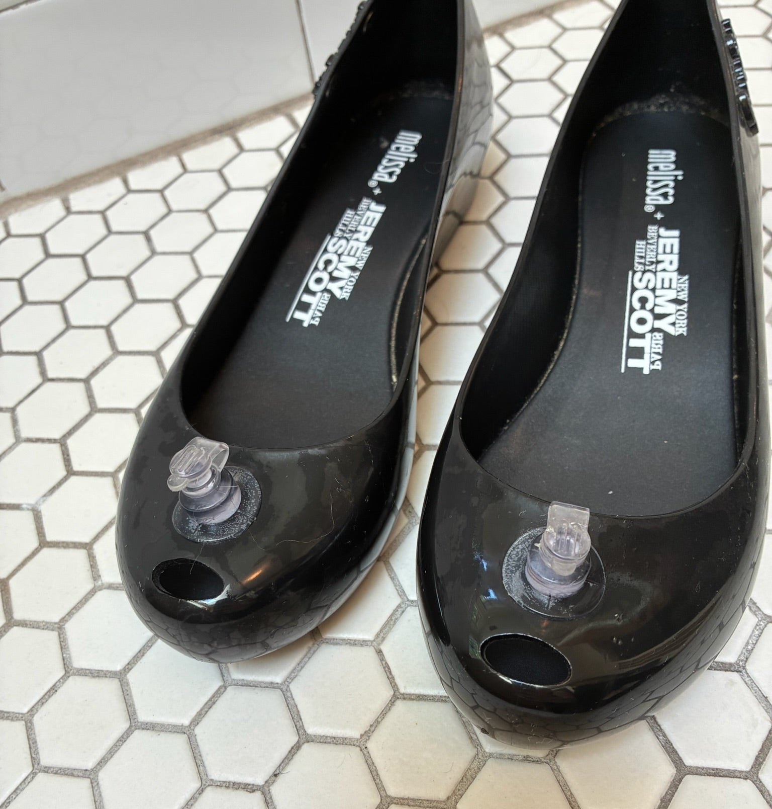Melissa x Jeremy Scott Black Jelly Flats — Size 8.5