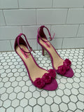 Betsey Johnson Fuchsia Rose Stiletto Sandals — Size 8.5