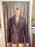 Etienne Aigner Burgundy Leather Blazer