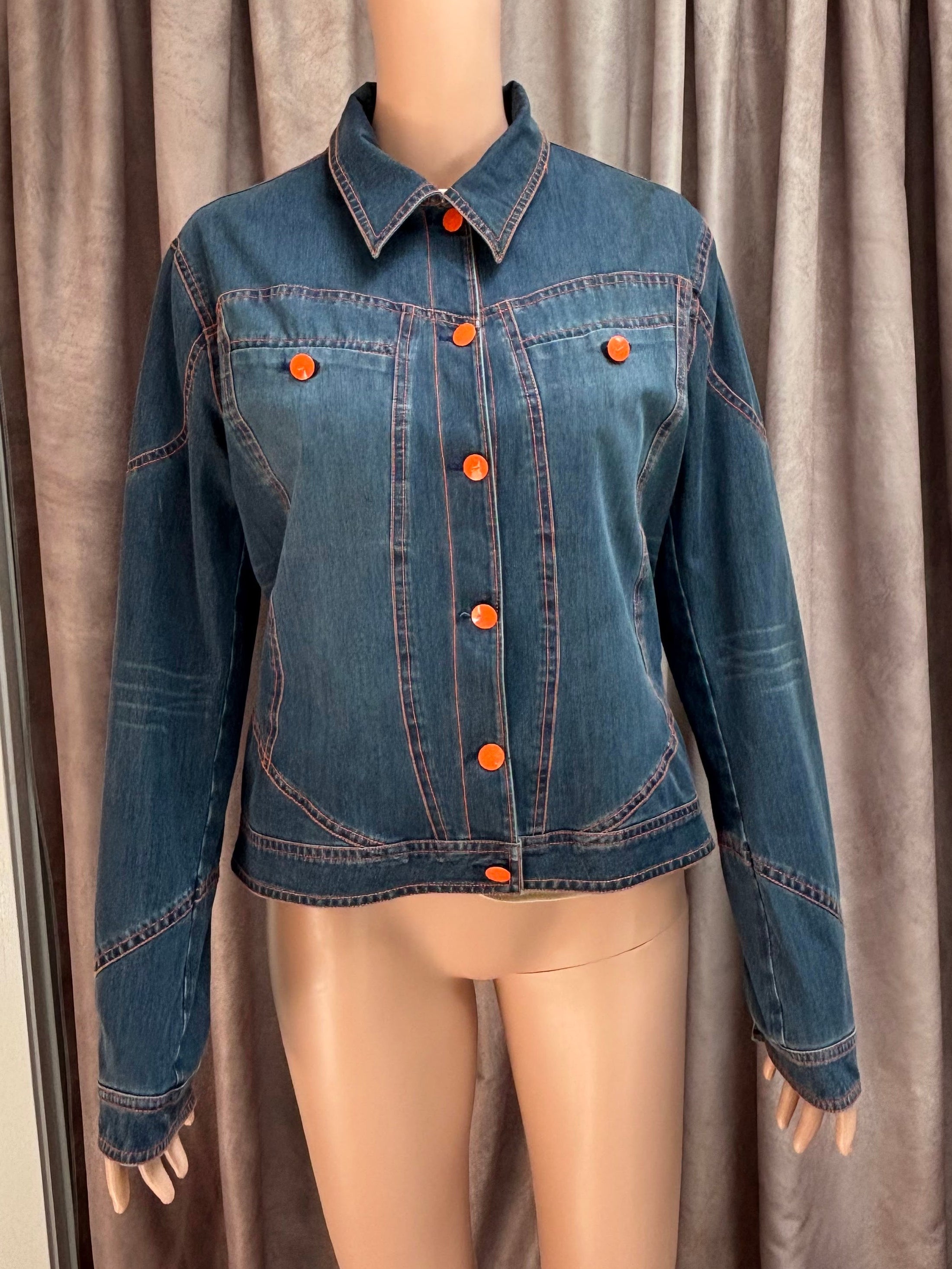 Vintage 1990s Nike x Levi's Limited Edition Collab Jean Jacket | Orange Liner | Size Large