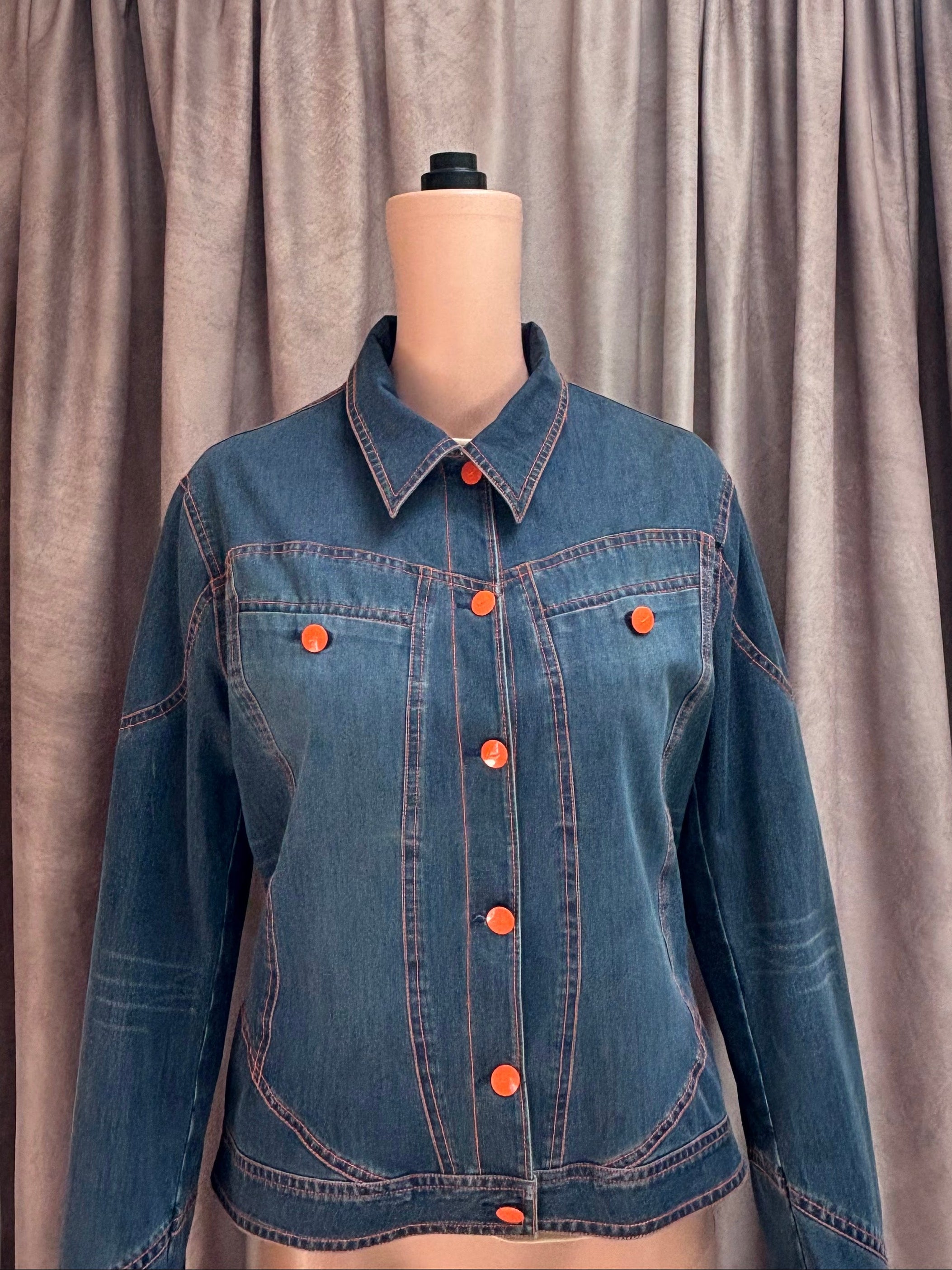 Vintage 1990s Nike x Levi's Limited Edition Collab Jean Jacket | Orange Liner | Size Large