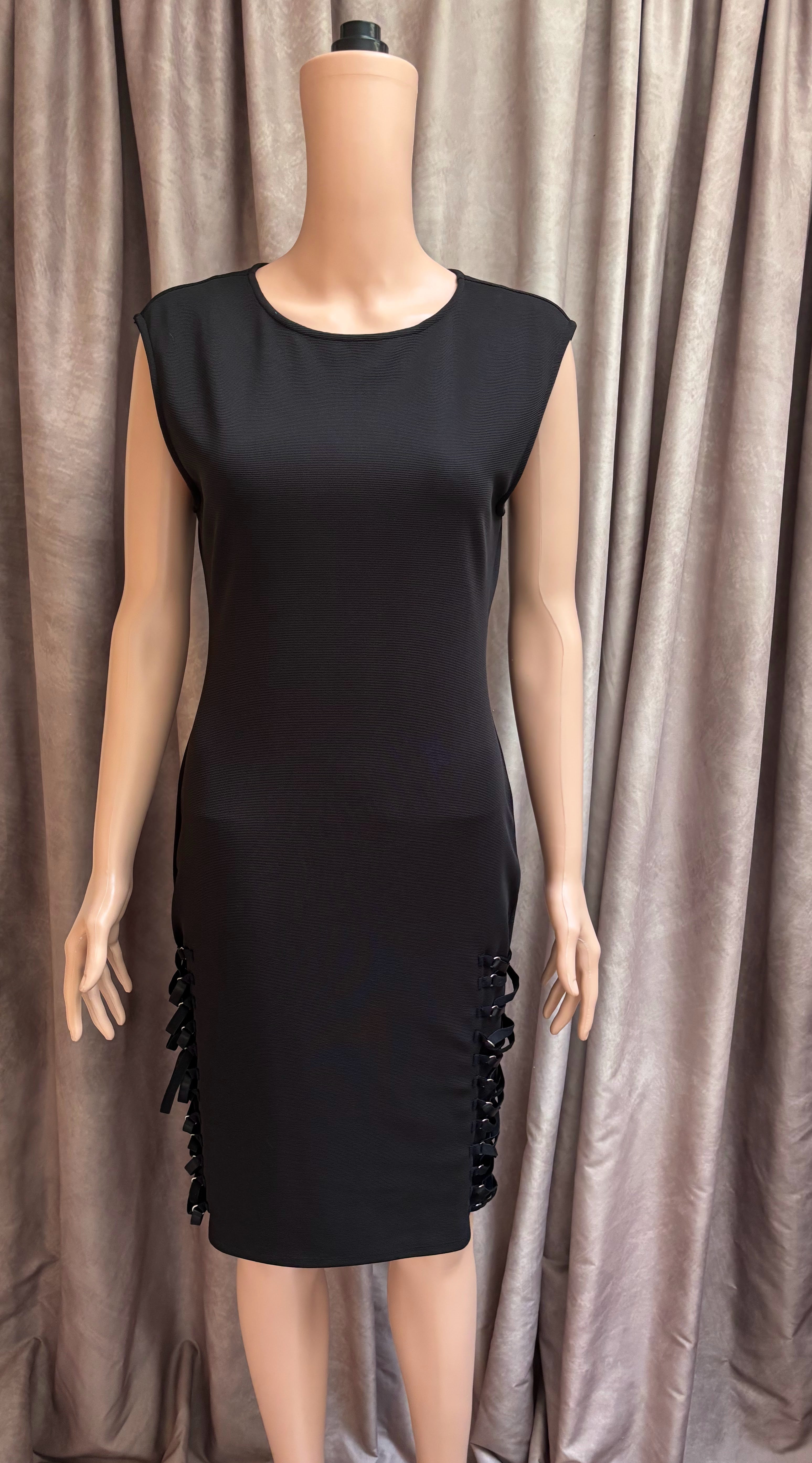 Rocawear Black Bodycon Lace-Up Dress
