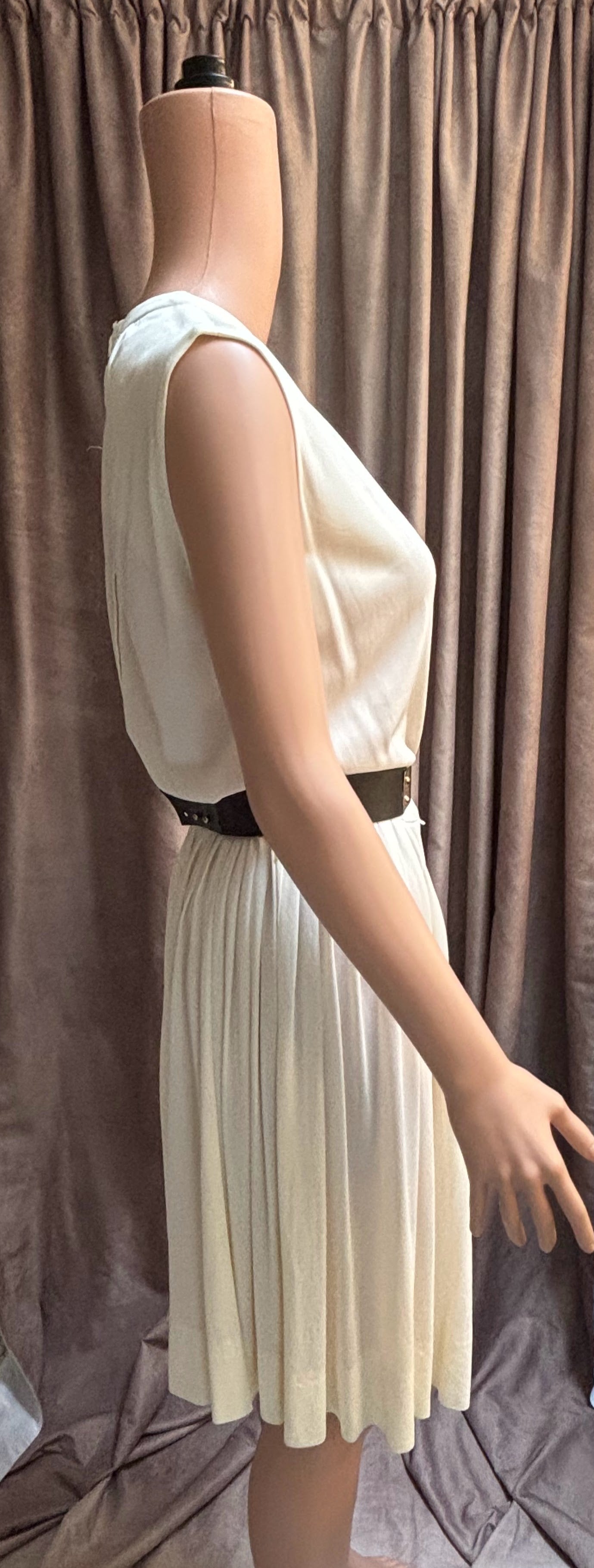 Sears 1970s White Accordion Pleat Skater/  Tennis Dress