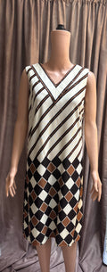 Roxbury 1960s Mod Geometric Harlequin Sheath Dress