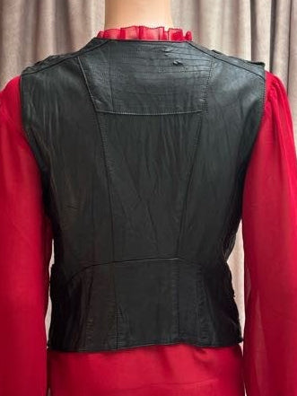 Vegan black leather vest