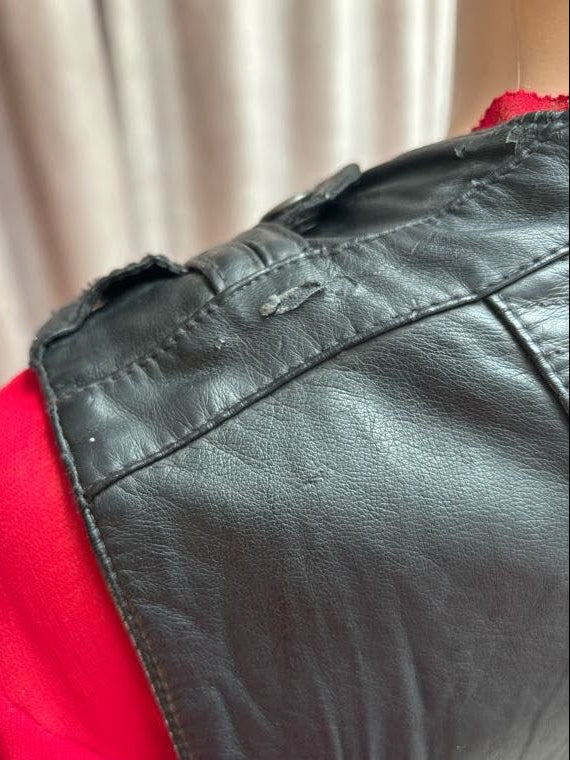 Vegan black leather vest
