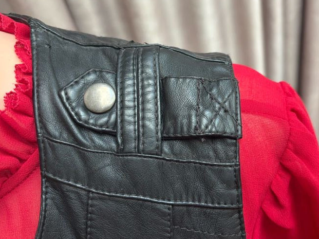 Vegan black leather vest
