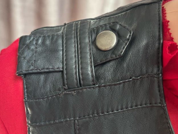 Vegan black leather vest