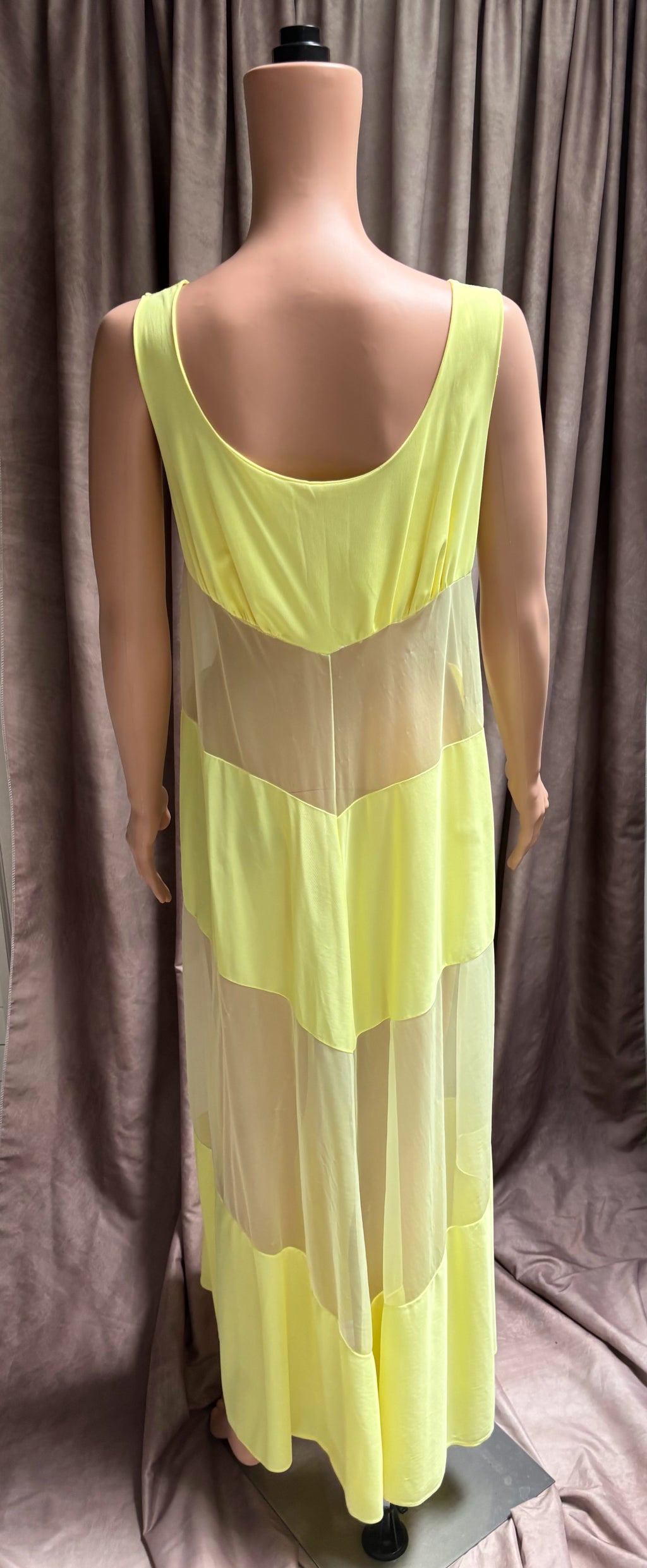 Canary Yellow Chevron Dress | Vintage 70s