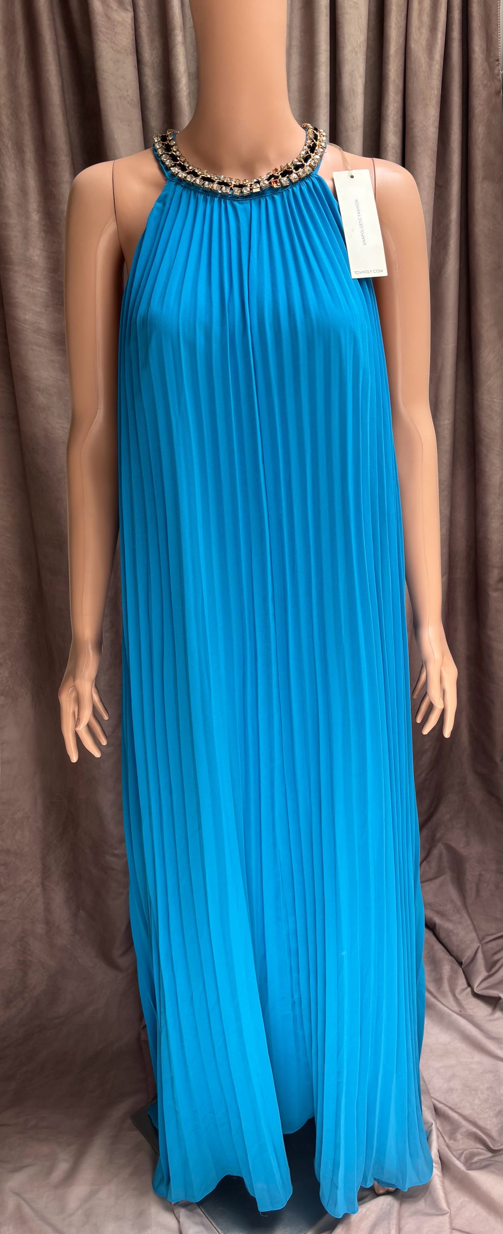 Turquoise Jeweled Dress