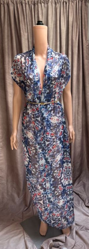 Blue Sheer Floral Muumuu