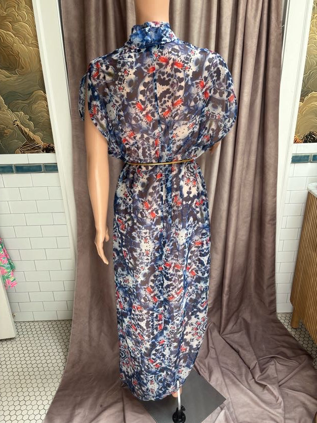 Blue Sheer Floral Muumuu