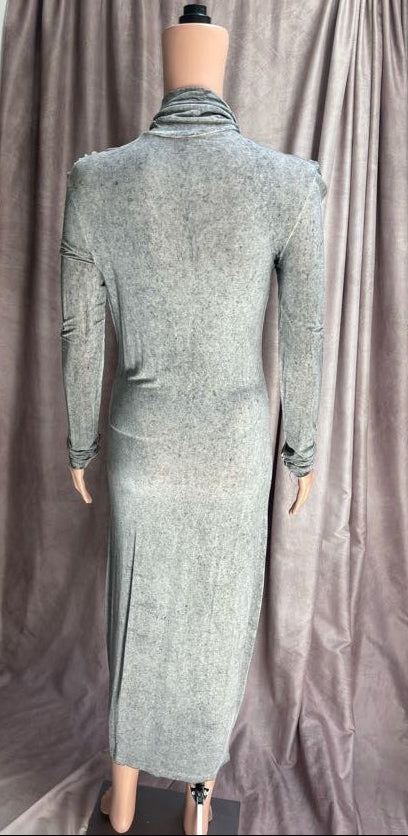 Grey Mockneck Sweater Dress