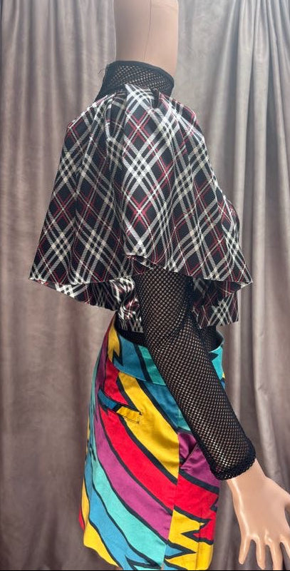 Plaid Capelet