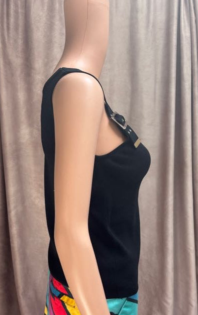 Black Buckle Sleeve Tank
