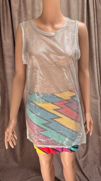 Sheer Silver Beaach Coverup