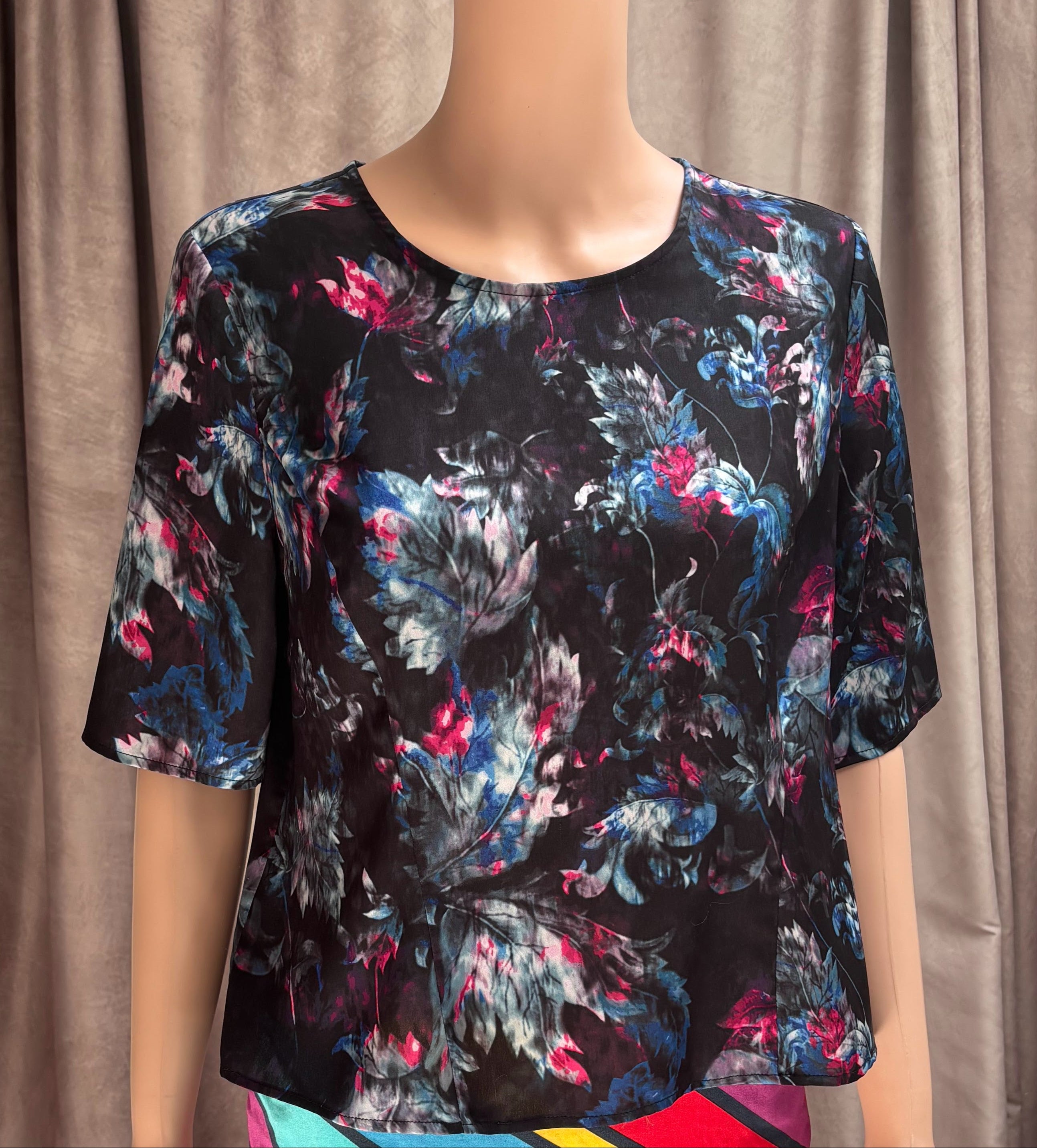 Moody Floral Silk Blouse