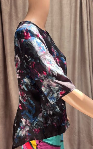 Moody Floral Silk Blouse
