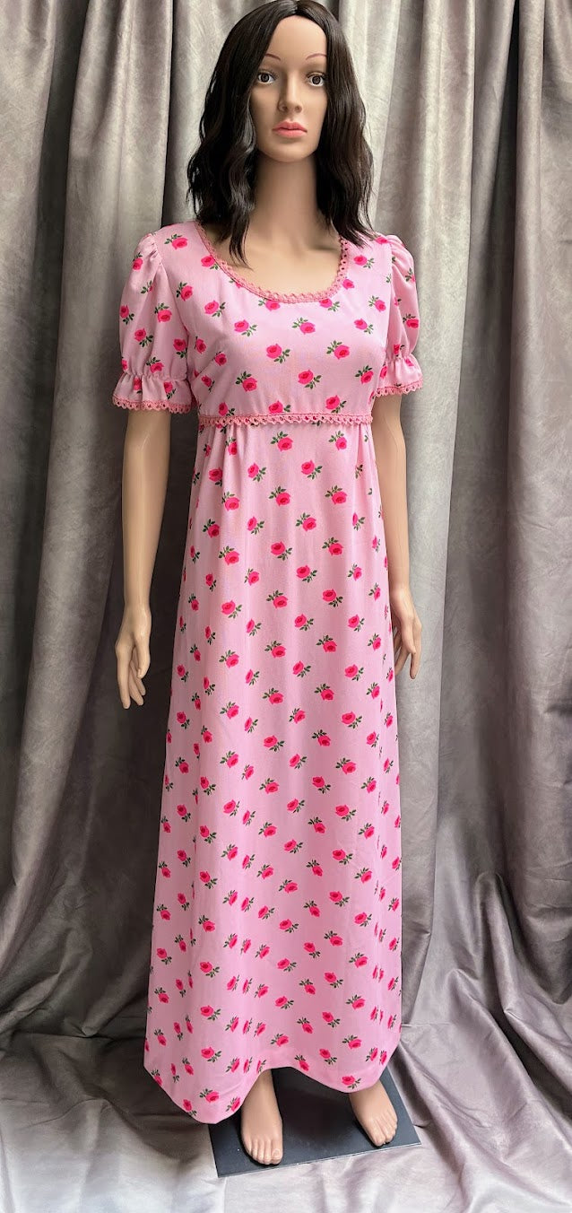 Vintage 1970's Prom Dress Pink and Precious