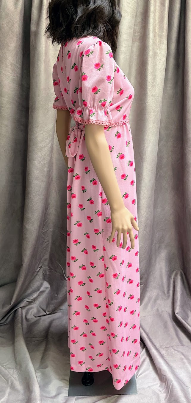 Vintage 1970's Prom Dress Pink and Precious