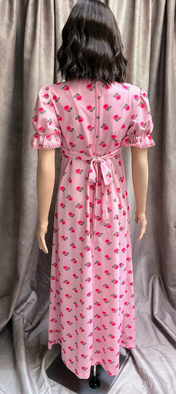 Vintage 1970's Prom Dress Pink and Precious
