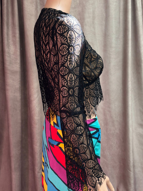 Black Lace Crop Top – Never Worn, With Tags