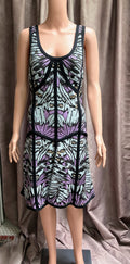 Vintage Y2K Butterfly Wing Bodycon Skater Dress | Cyber-Chic | Pastel Blue & Lilac
