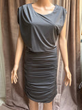 Gray Ruched Bodycon Dress