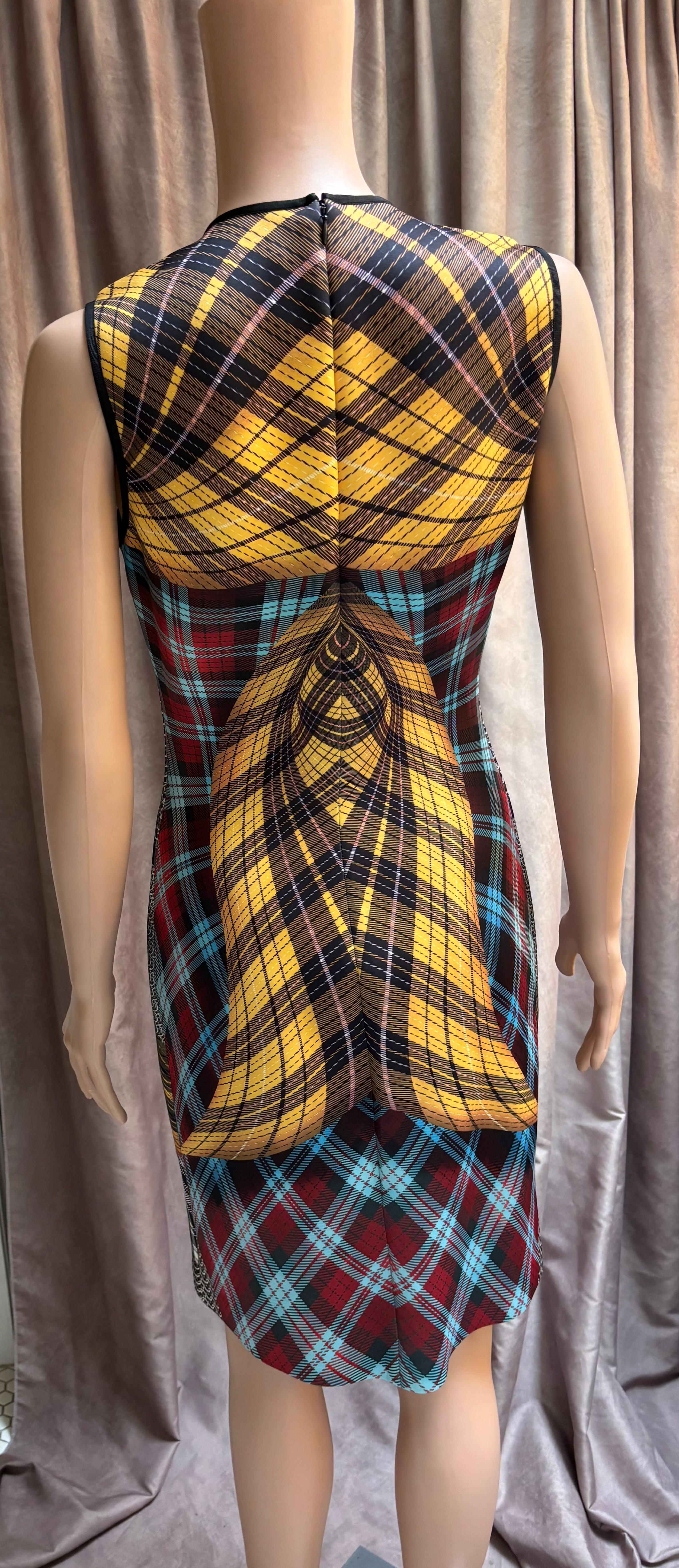 Multi-plaid Bodycon Whimsical Dress