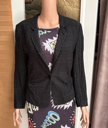 Armani Graph Print Blazer Black and White | Vintage 80s