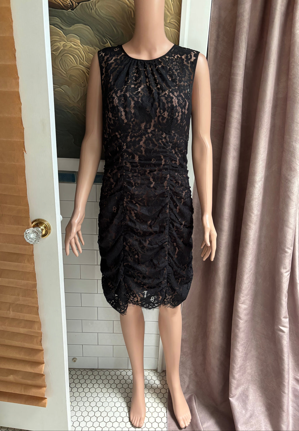 Black Lace Bodycon Cocktail Dress